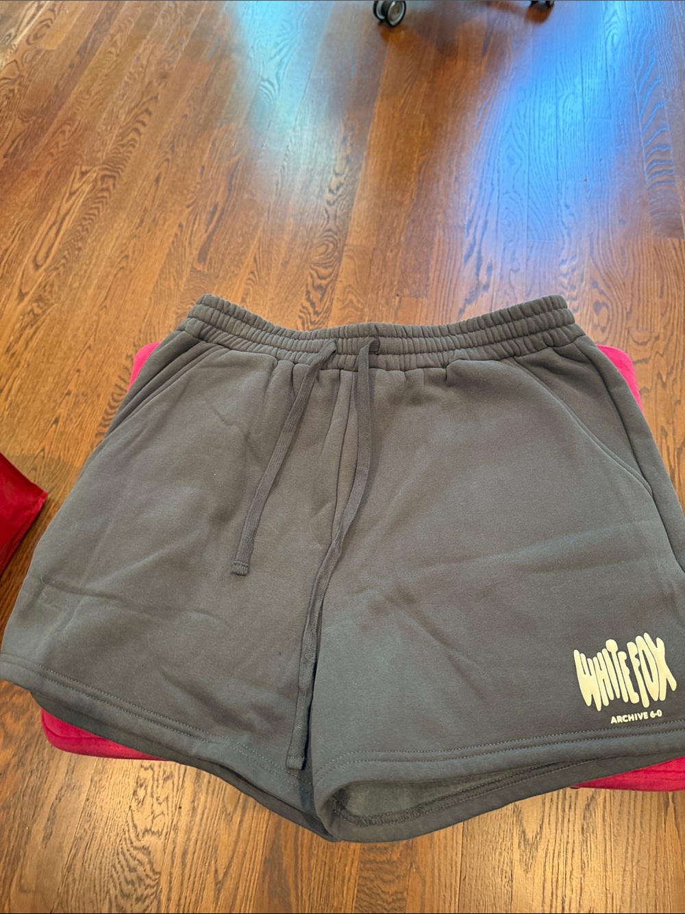 White Fox Boutique Grey Athletic Lounge Shorts with White Logo